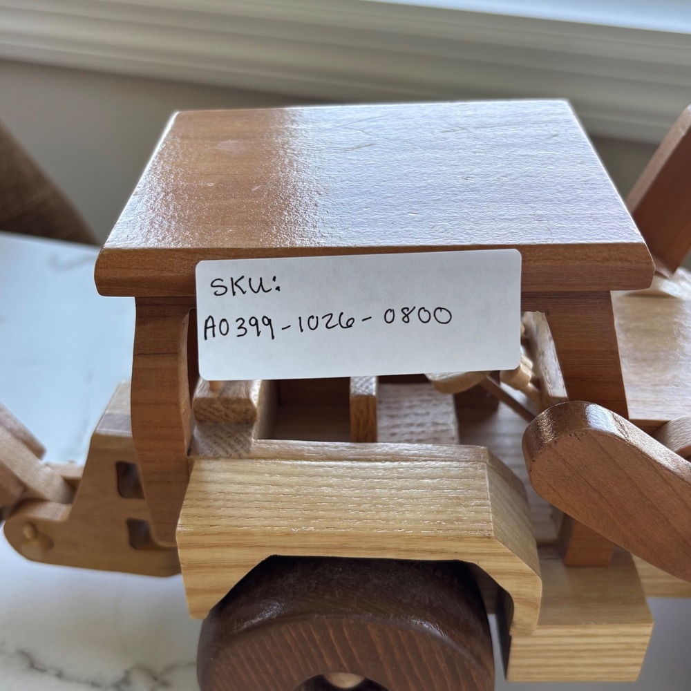 Handcrafted Wooden Excavator Backhoe Loader Heavy Equipment Construction Model - Picture 15 of 15